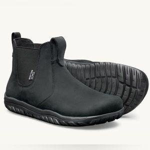 Lems Waterproof Chelsea boot. Zero drop/barefoot. Black.